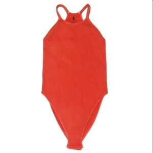 FP Movement by Free People Orange Ribbed Body Suit Size Medium/Large